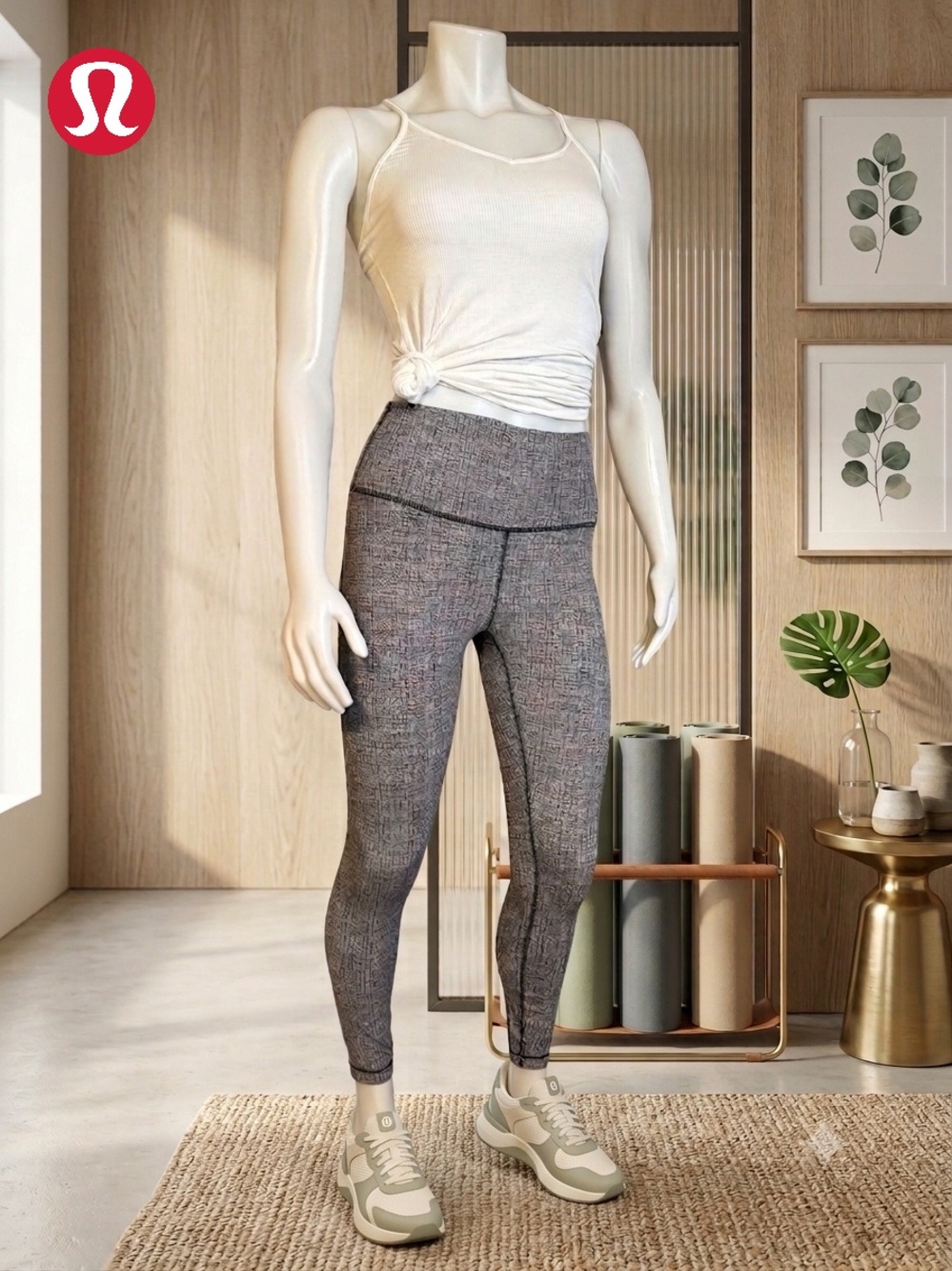 Lululemon Wunder Under HR Tight 25" Ritual Jacquard Black White Size 8
